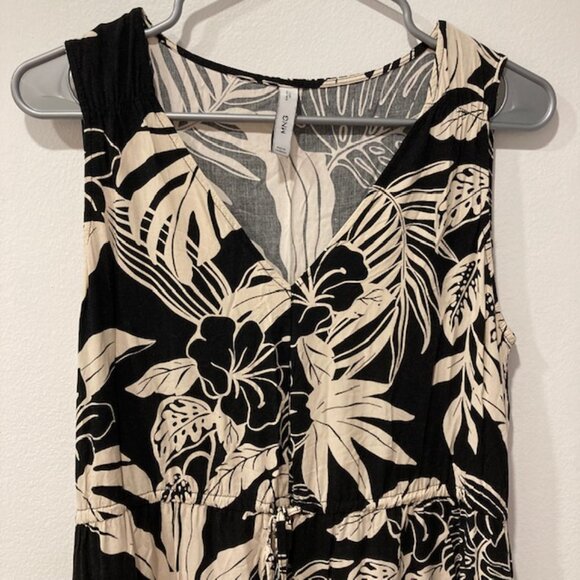Mango Black & Cream Floral Printed Midi Dress - Picture 4 of 6